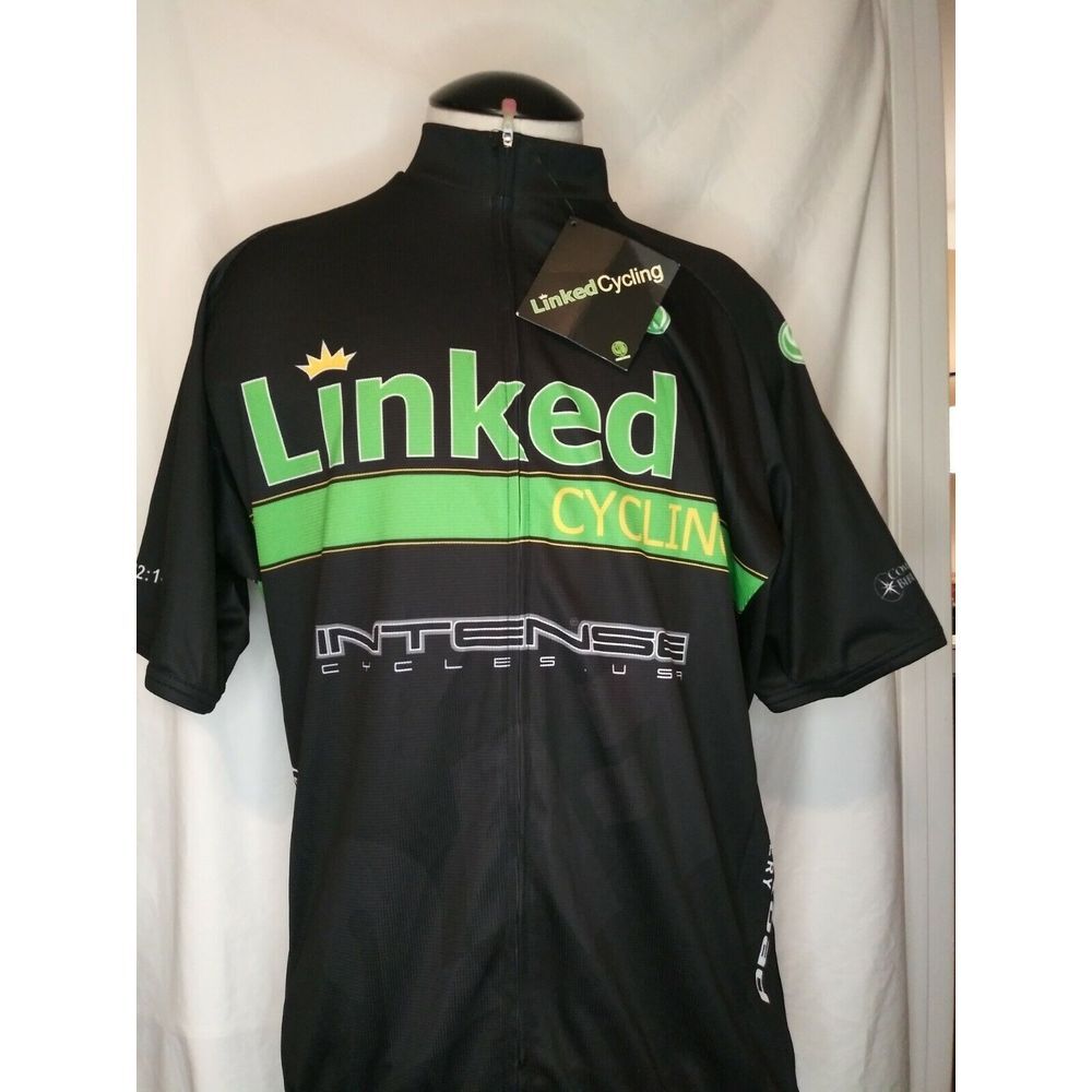 Nimble Wear‎ Black & Green Linked Intense Cycling U.S.A. Jersey Men's Size XL
